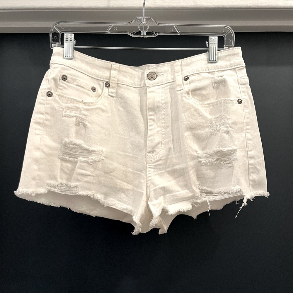 White jean shorts